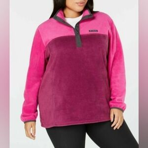 Columbia Two-Tone Pink Fleece Pullover